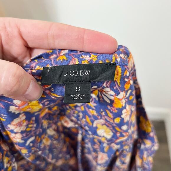 [J. Crew] Midnight Floral Print V-Neck Tunic Coverup Beach Dress Size Small S - Picture 10 of 11